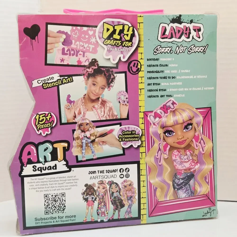 Art Squad Dolls Layla Serena DIY Create Paint Art Fashion Dolls NEW Sealed Lot